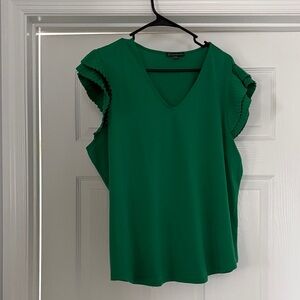 Adrianna Papell Emerald Ruffle Sleeve Blouse